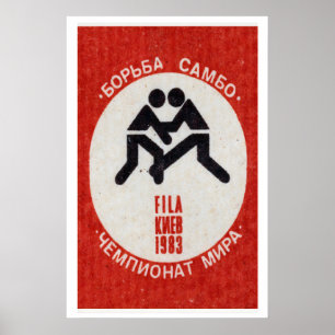 Poster Arte de Caixa de Fósforos de Luta Livre, Vintage R