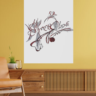 Poster arte de caligrafia personalizada desenhada à mão