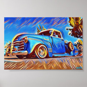 Poster Arte de Caminhão Baixo Chevrolet 3100