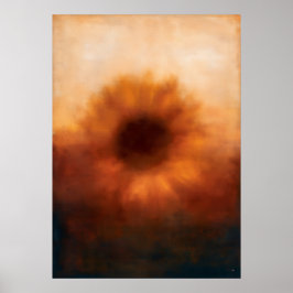 Poster Arte de Campo de Cor Abstrata do Girassol Himawari