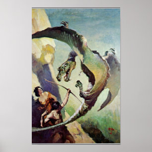 Poster Arte de capa de dragão vintage por J. Allen St. Jo