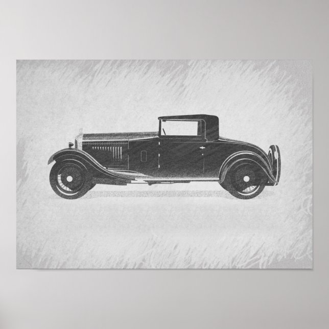 Poster Arte de Carro Retrô (Frente)