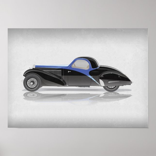 Poster Arte de Carro Retrô (Frente)