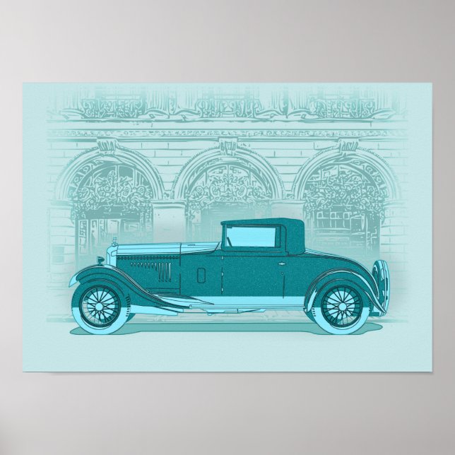 Poster Arte de Carro Retrô (Frente)