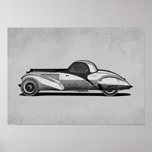 Poster Arte de Carro Retro (Frente)