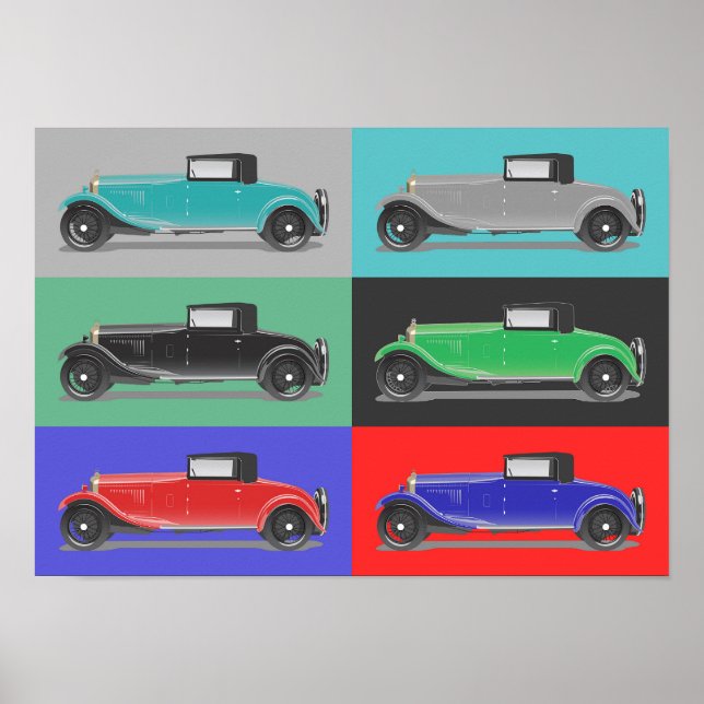 Poster Arte de Carro Retrô (Frente)