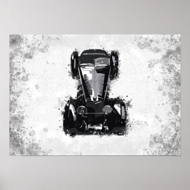 Poster Arte de Carro Retrô (Frente)