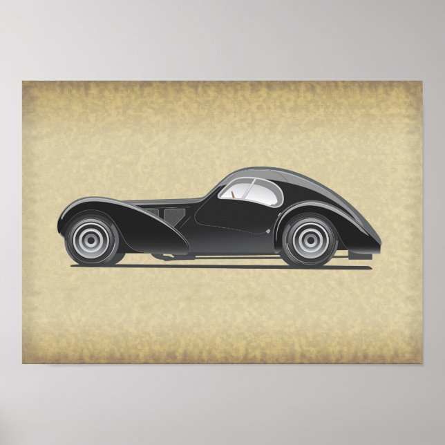 Poster Arte de Carro Retrô (Frente)