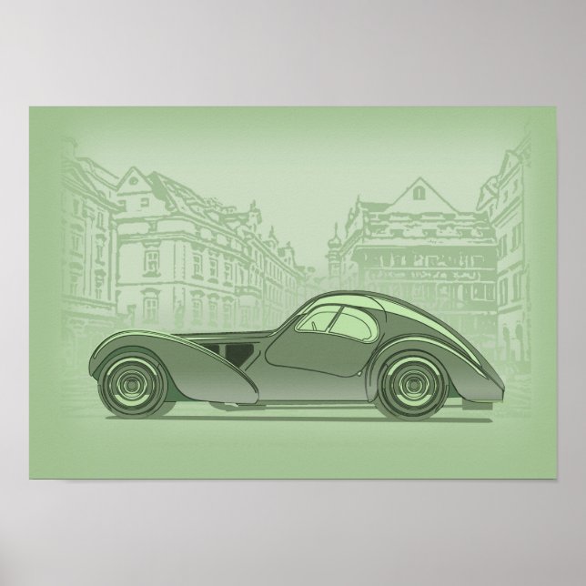 Poster Arte de Carro Retrô (Frente)