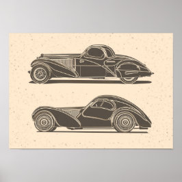 Poster Arte de Carro Retrô