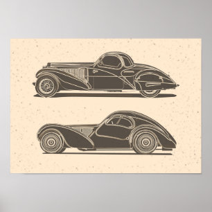 Poster Arte de Carro Retrô