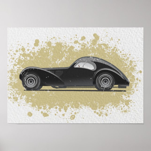 Poster Arte de Carro Retrô (Frente)