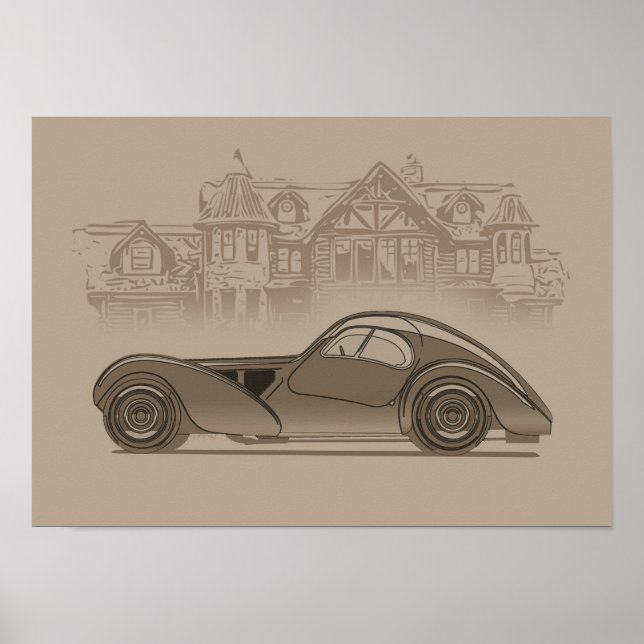 Poster Arte de Carro Retrô (Frente)