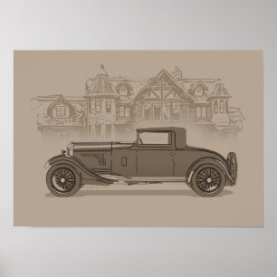 Poster Arte de Carro Retrô