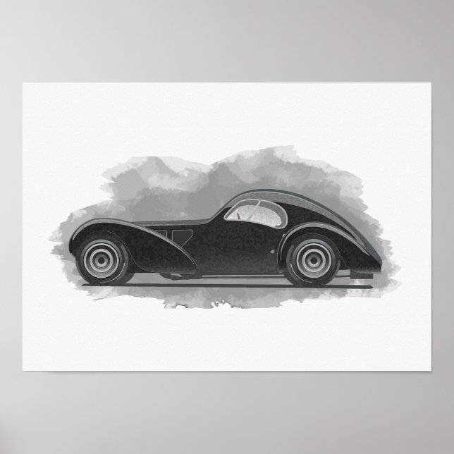 Poster Arte de Carro Retrô (Frente)