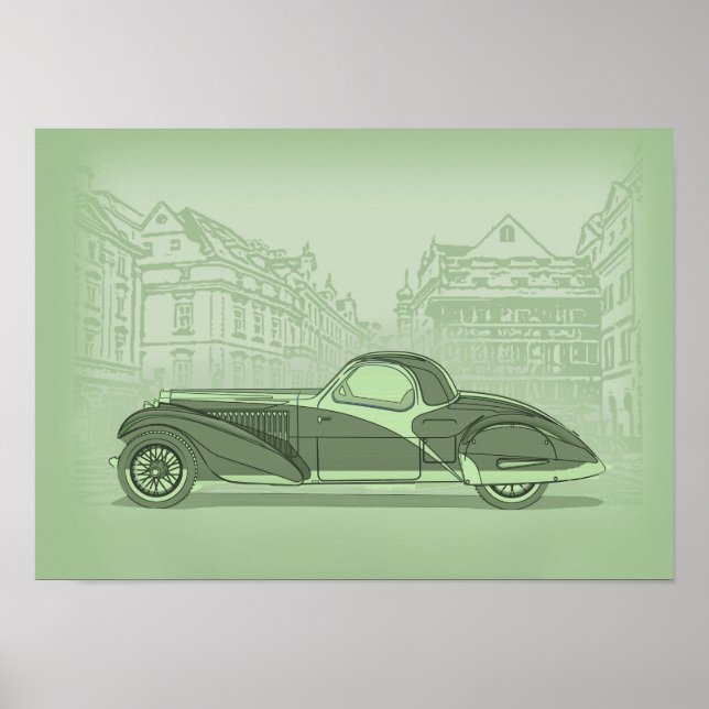 Poster Arte de Carro Retrô (Frente)