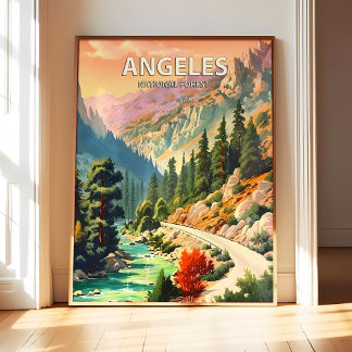 Poster Arte de Cartaz da Floresta Nacional de Angeles, Im