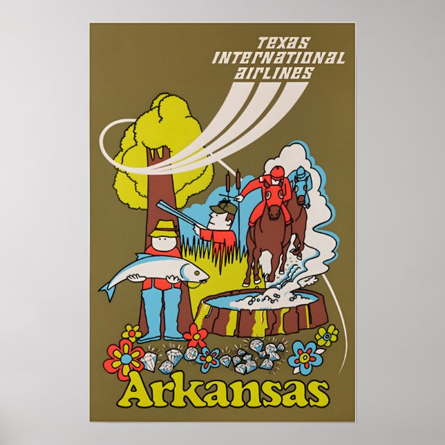 Poster Arte de Cartaz de Viagem de Arkansas Impresso  (Frente)