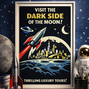 Poster Arte de Cartaz Vintage Dark Side of Moon Deco Viag