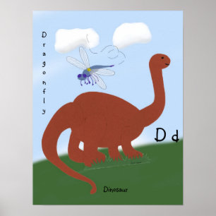 Póster Arte de Cartoon Whimsical Dinosaur