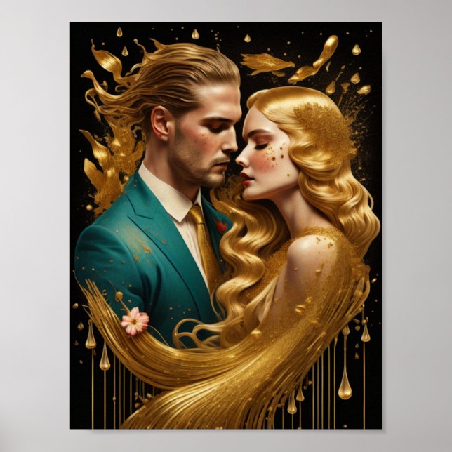 Poster Arte de casal em ouro (Frente)