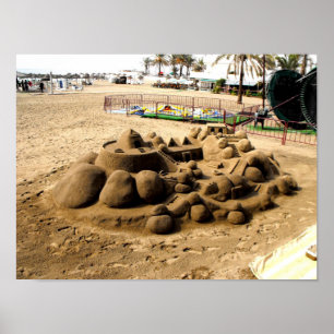 Poster Arte de castelo de areia na praia de Marbella