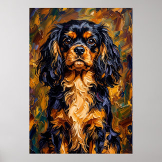 Poster Arte de Cavalier King Charles Spaniel em estilo Va