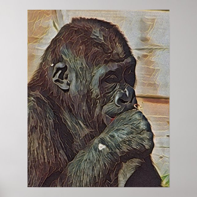 POSTER ARTE DE CHIMPANZÉ (Frente)