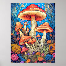 Arte de Cogumelos Psicodélicos