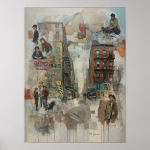 Poster Arte de Colagem de Grafite do Bronx