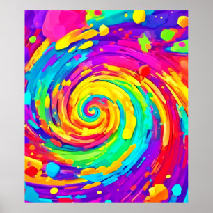 Poster Arte de Coloração Espiral Vibrante