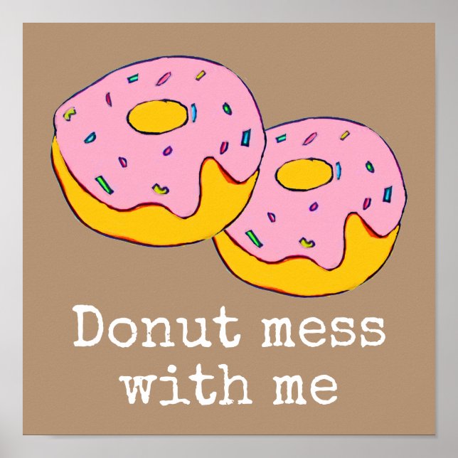 Poster Arte de comida bonita, cor-de-rosa, (Frente)