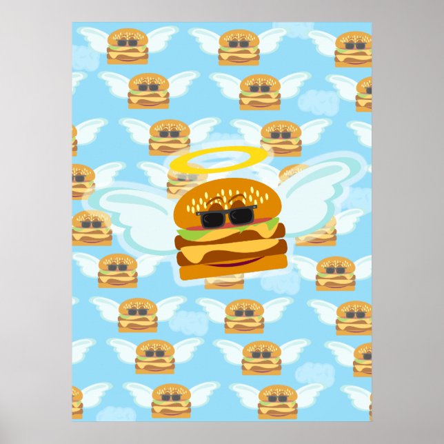 Póster Arte de Comida Voadora Pesada Cheeseburger (Frente)