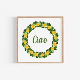 Poster Arte de Cozinha com Coroa de Limão Mediterrâneo De