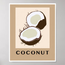 Arte de Cozinha Tropical de Coco Minimalista