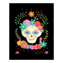 Arte de Crânio de Açúcar do Día de los Muertos