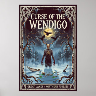 Poster Arte de Críptido de Terror das Florestas do Norte
