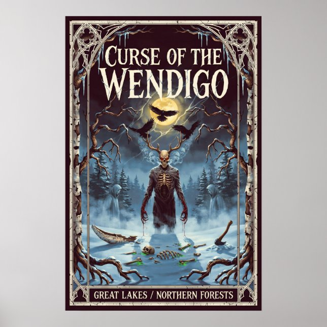 Poster Arte de Críptido de Terror das Florestas do Norte  (Frente)
