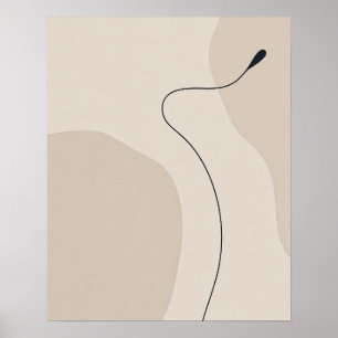 Poster Arte de curva de linha minimalista