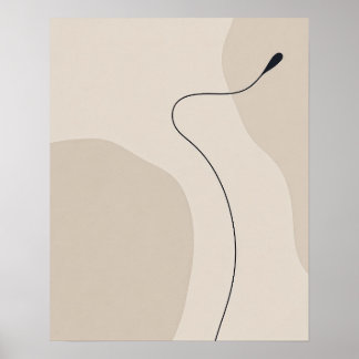 Poster Arte de curva de linha minimalista