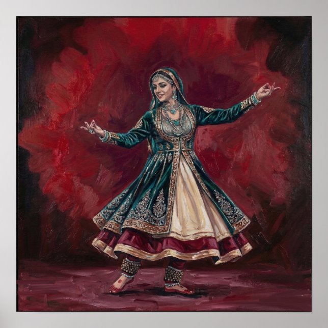 Poster Arte de Dança Clássica Kathak Real Mudra (Frente)