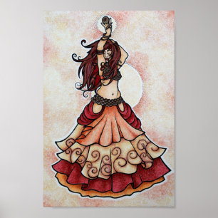 Poster Arte de dança do ventre Ember