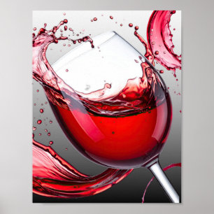 Poster Arte de Derramar Vinho Tinto