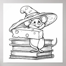 Poster Arte de Desenho Animado Caprichoso: Personagem Rat
