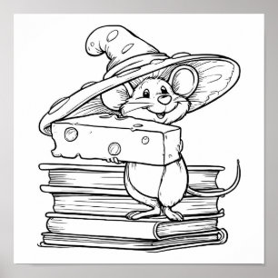 Poster Arte de Desenho Animado Caprichoso: Personagem Rat