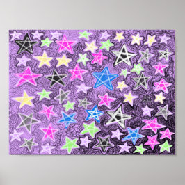 Poster Arte de Desenho de Portas Estreladas