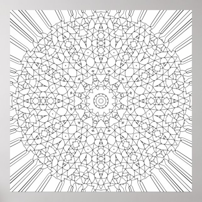 Poster Arte de Design de Padrão de Mandala em Malha de Mo (Frente)