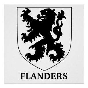 Póster Arte de Design Gráfico do Leão de Flandres