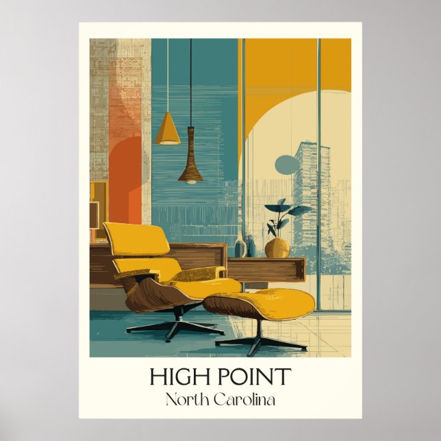 Poster Arte de Design Moderno do Interior do High Point N (Frente)