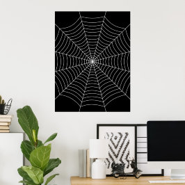 Poster Arte de Dia das Bruxas na teia das Aranhas Negra e
